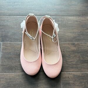 Charming Pink Kids Dress Shoes with Floral Accent